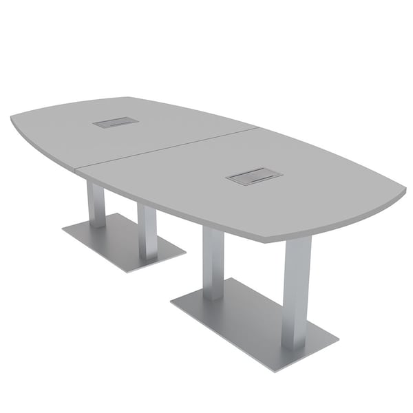 45 in W, 96 in L, 29 in H, Engineered Wood Top, Grey